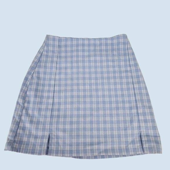 Brandy Melville Dresses & Skirts - Brandy Melville Blue White Plaid Juliette Mini Skirt Size Small Checkered